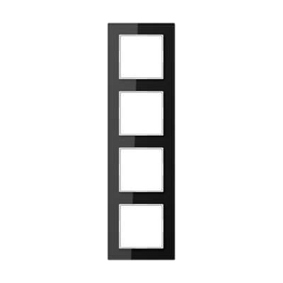Jung AC584GLSW Glasrahmen 4-fach, senkrechte und waagerechte Montage, Glas, A CREATION, schwarz (Glas)