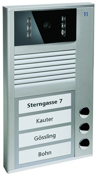 TCS PVC2430-0010 1 Außenstation, Serie AVC, mit 3 Video-2-Draht-Türtelefone für 3 WE