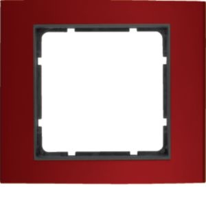 Berker 10113012 Rahmen 1-fach, B.3, aluminium rot/anthrazit matt aluminium eloxiert