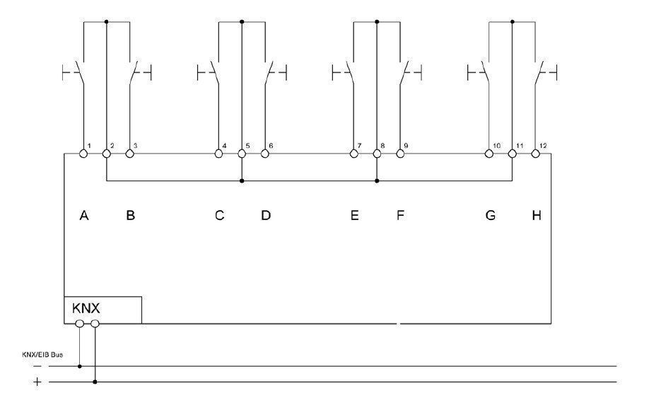 MDT BE-08000.02 Binäreingang 8-fach, 4TE REG, potentialfrei