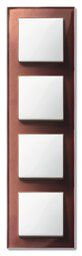 Merten 489415 Echtglasrahmen 4-fach, M-PLAN, Mahagonibraun