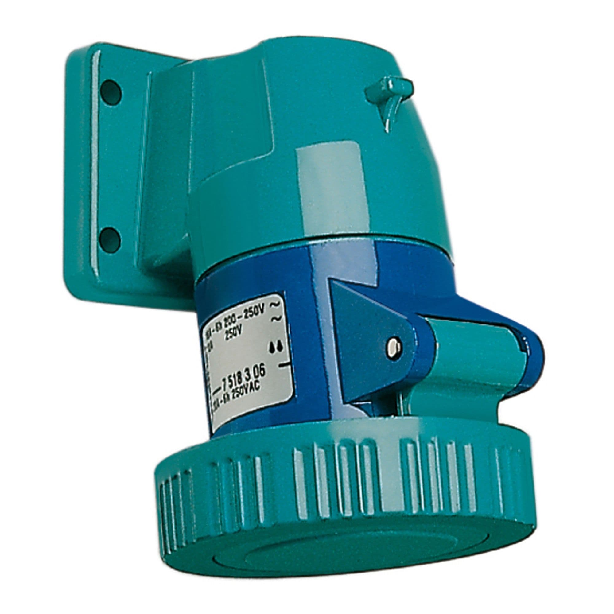 Walther Werke 7518309 Wasserdichte CEPro Anbaudose schräg 16A 3P 9h mit angeschraubtem Flanschgehäuse 52x65mm