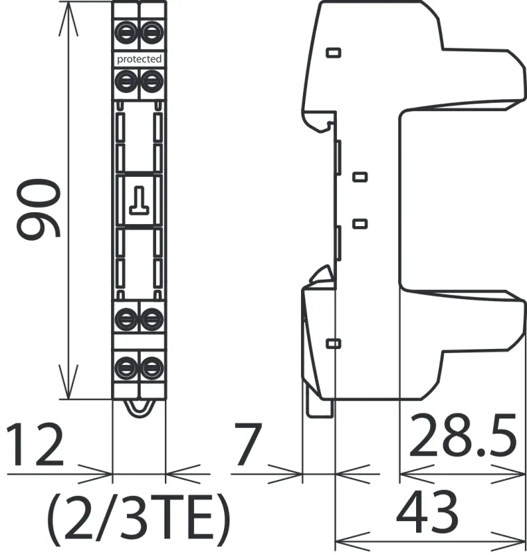 Dehn 920300 Blitzductor XT Basisteil BXT BAS, zur Aufnahme eines Blitzductor XT-, SP- oder XTU-Ableitermoduls, kompakte Bauform (2/3 TE, 12 mm)