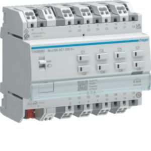 Hager TYAS608D Schalt-/Jalousieaktor 8/4-fach KNX easy, 16A, C-Last