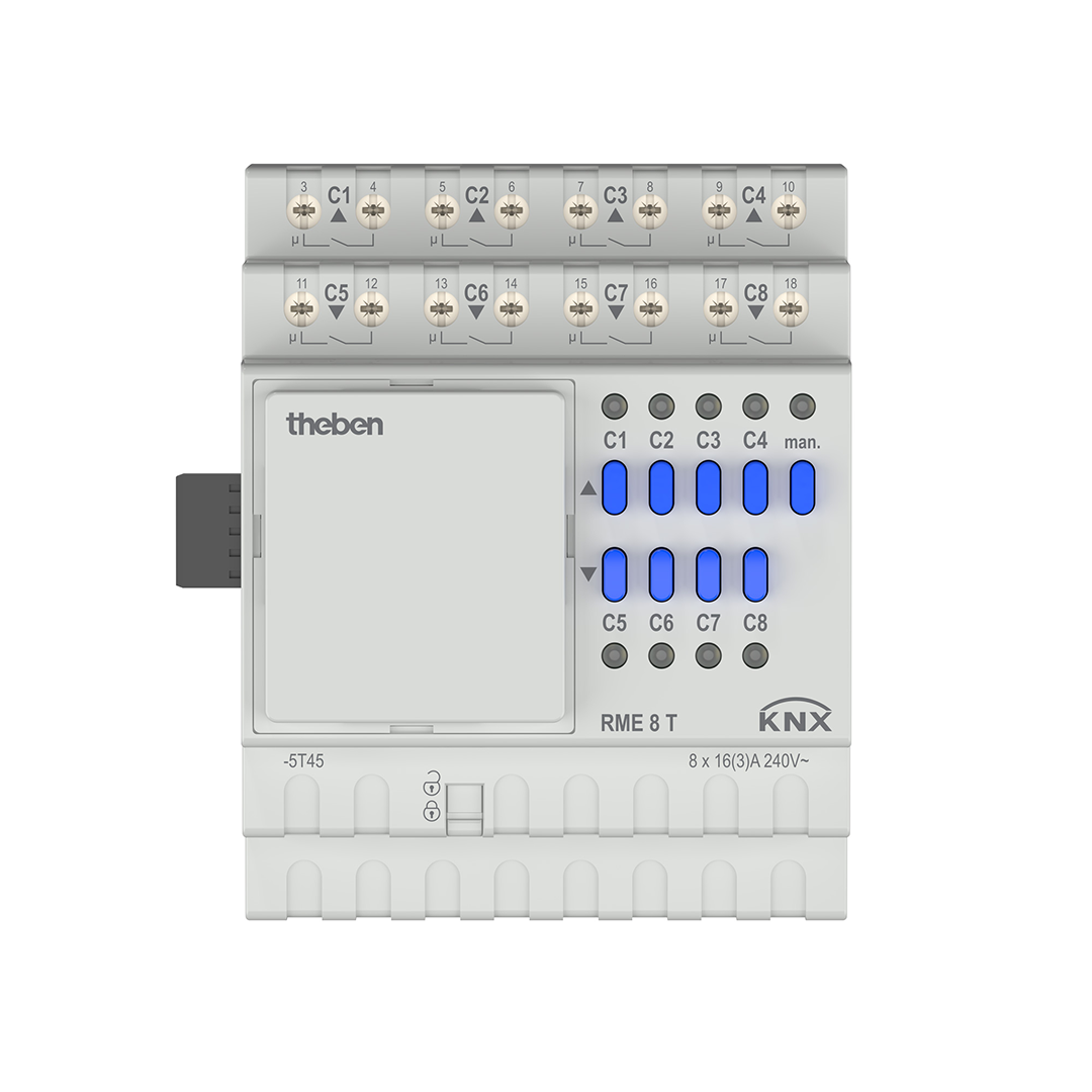 Theben 4930205 RME 8 T KNX Schalt-/Jalousieaktor 4/8-fach, Erweiterungsgerät