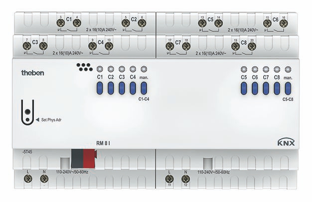 Theben 4940215 RM 8 I KNX Schaltaktor 8-fach, C-Last