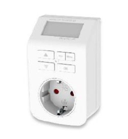 Bachmann 852.108 Wochenzeitschaltuhr, digital für die Steckdose, 16 A, 250 V, max. 3.680 W, weiß