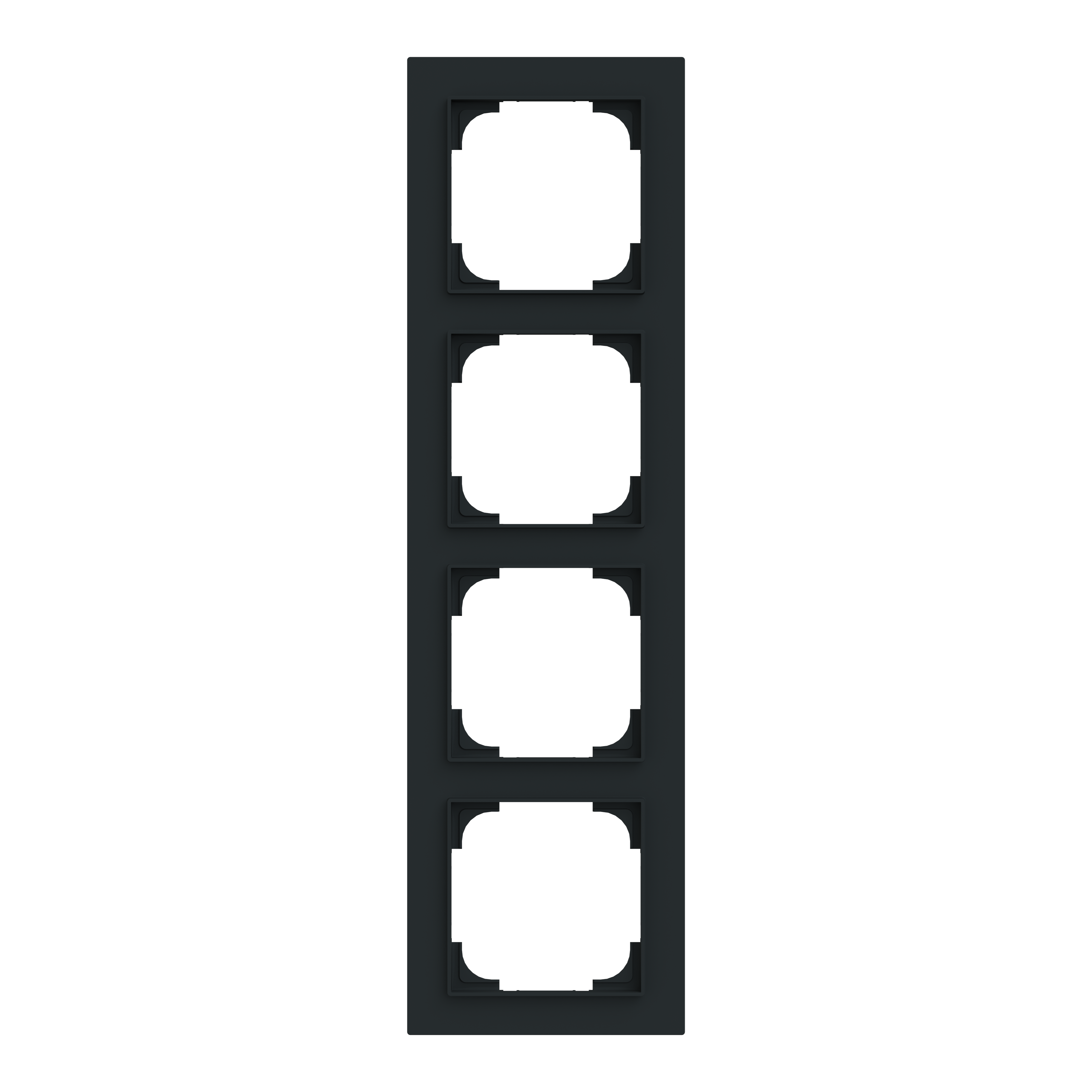 Busch-Jaeger 1724-45M Abdeckrahmen 4-fach, Busch-art linear, schwarz matt