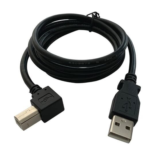 Busch-Jaeger USB-A-1.11 USB-Kabel mit USB-A-Stecker (gerade) und USB-B-Stecker (gewinkelt), schwarz, Busch-free@home