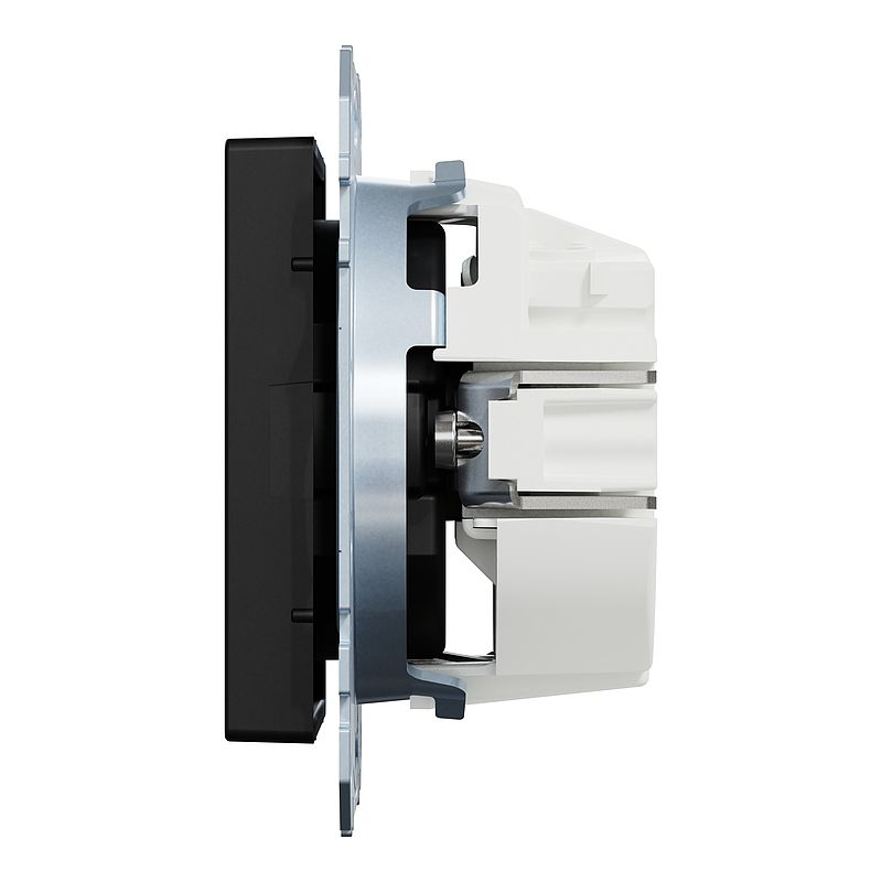Merten MEG2301-0403 Schutzkontakt-Steckdose, Steckklemmen, System M, schwarz matt