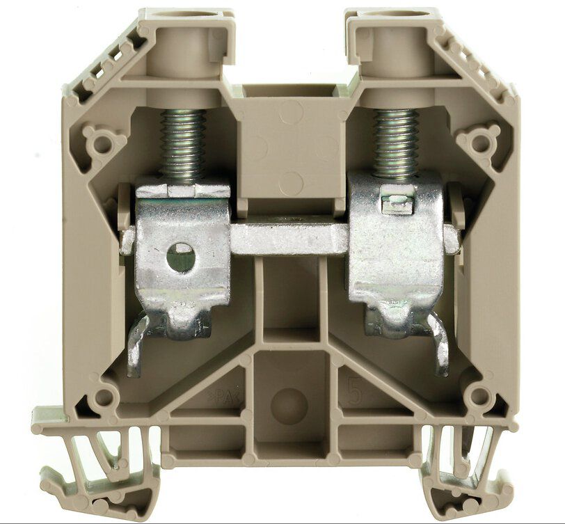 Weidmüller WDU35 Durchgangs-Reihenklemme 35mm², Schraubanschluss, dunkelbeige