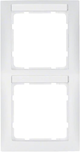 Berker 10129919 Rahmen mit Beschriftungsfeld 2-fach senkrecht, S.1, polarweiß matt