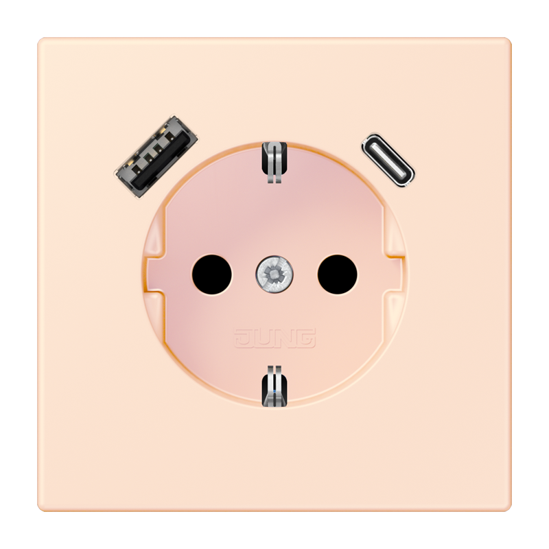 Jung LC152015CA226 Schutzkontakt-Steckdose mit USB-Ladegerät Typ AC, Safety+, Les Couleurs® 32082, outremer pâle