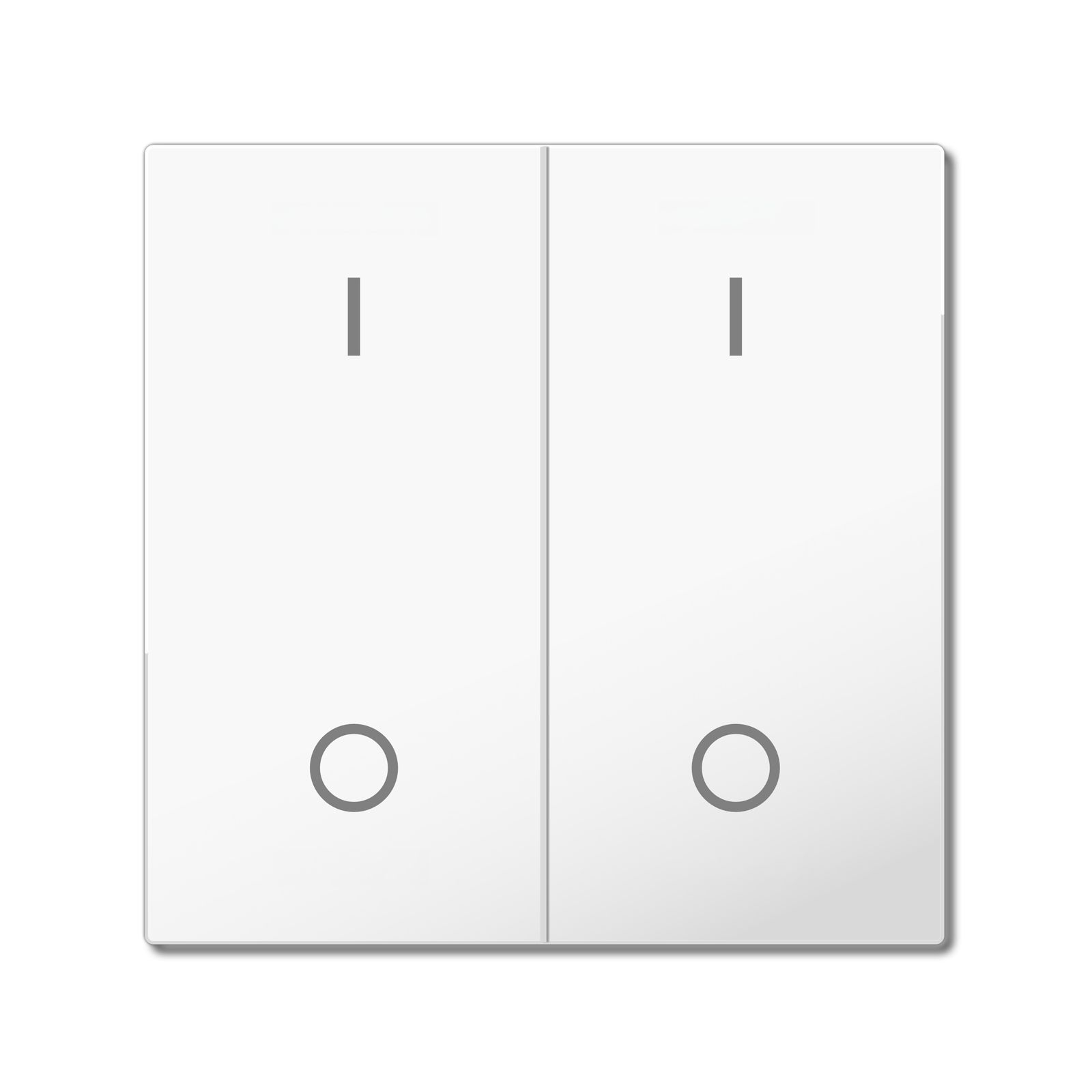 MDT TAL-55BW2B02.02 MDT Wippe für KNX Taster Light 55 Basic 2-fach, Reinweiß glänzend, Schalten