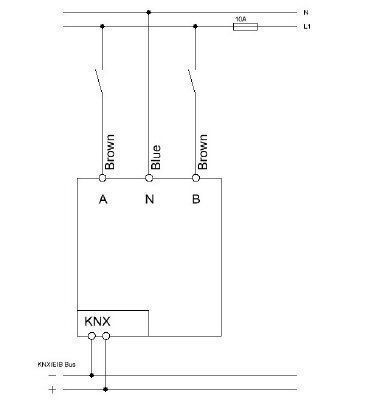 MDT BE-02230.02 Tasterinterface 2-fach UP, 230VAC