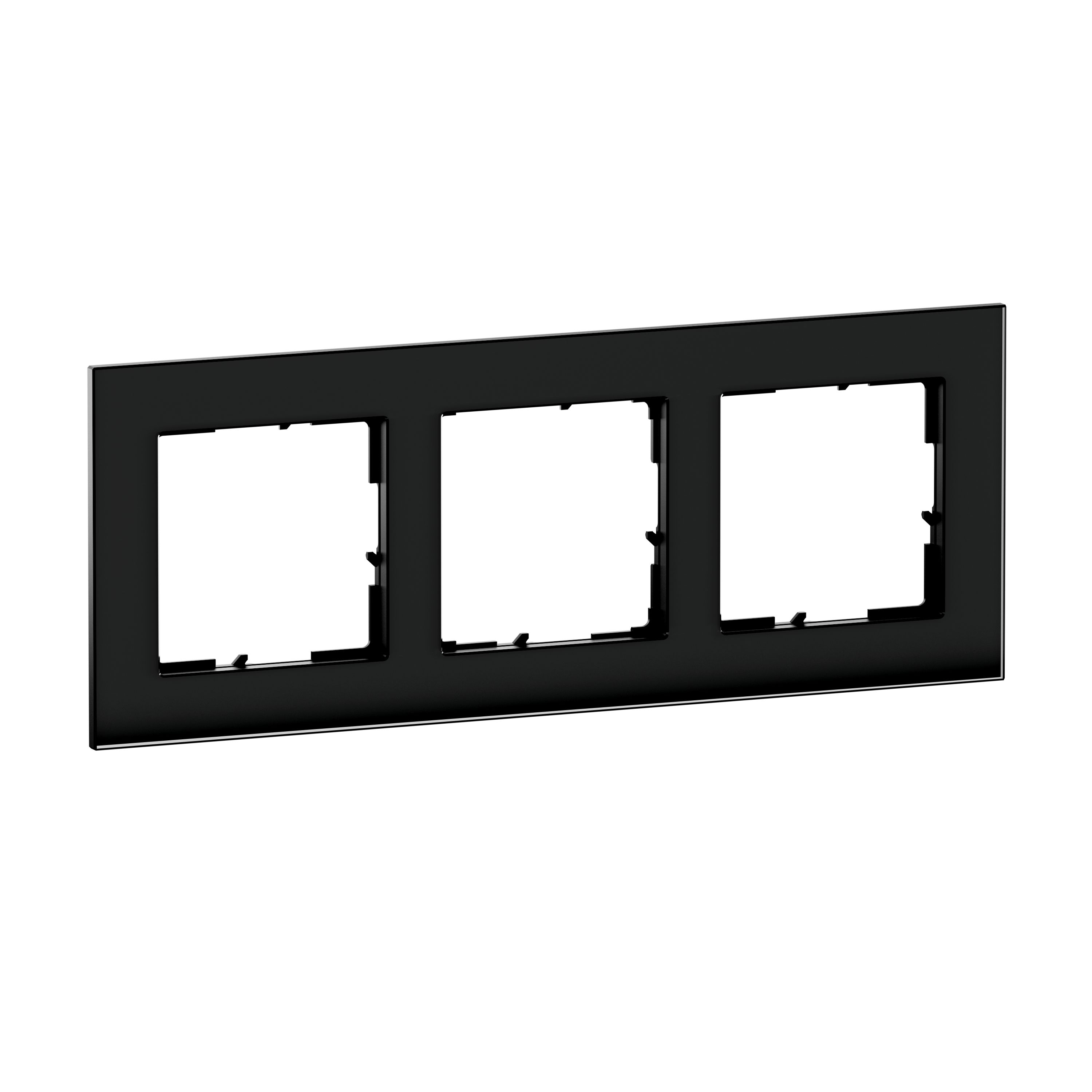 Legrand 766113 SEANO Natura 3-fach Rahmen aus Echtmaterial, Black Smoked Glass