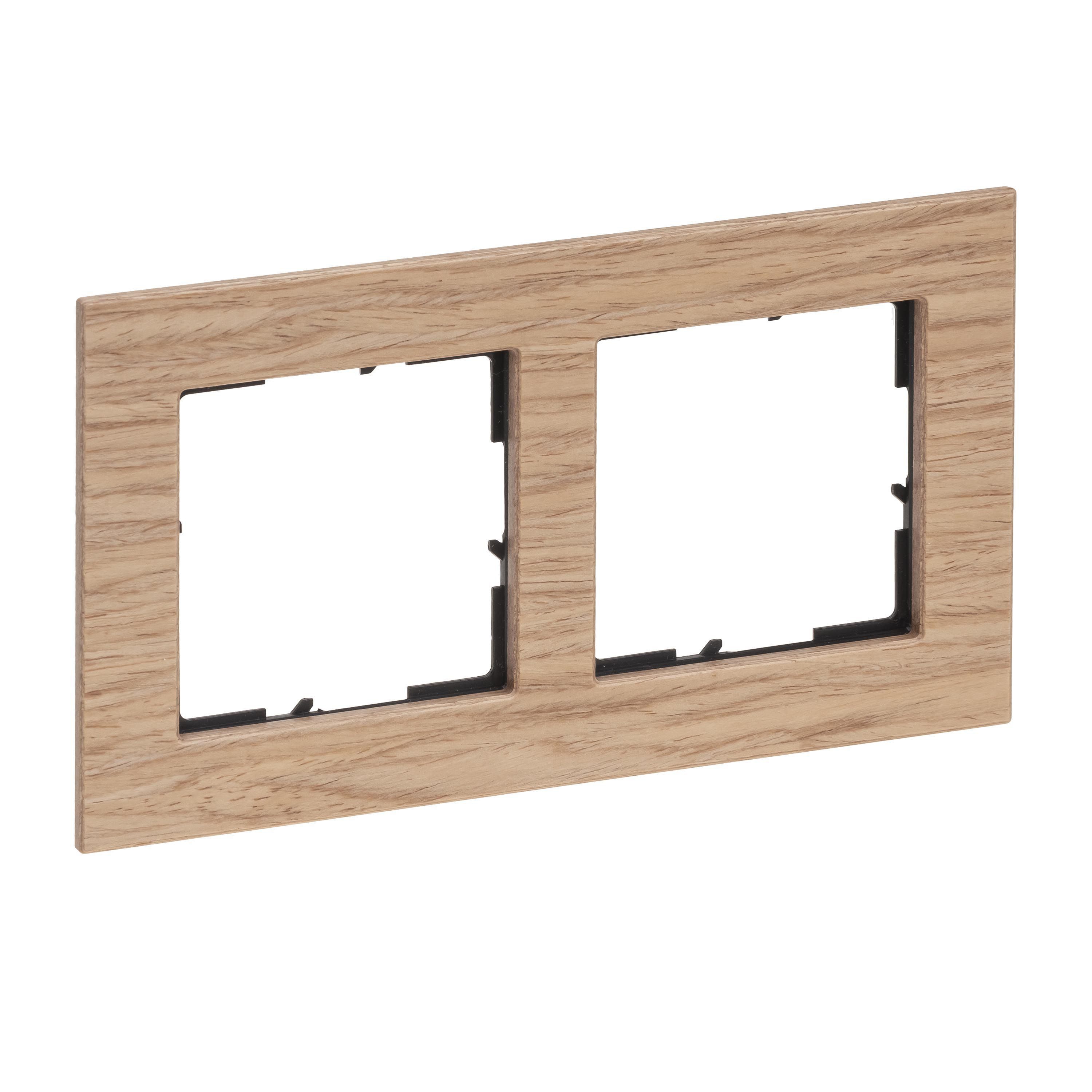 Legrand 766142 SEANO Natura 2-fach Rahmen aus Echtmaterial, Eiche hellbraun