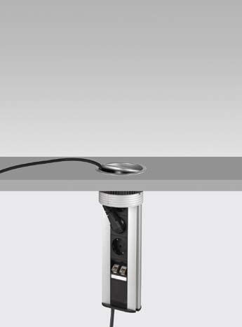 EVOline 159310387200 Port mit 2 Steckdosen + 2xUSB/ Deckel aus Edelstahl