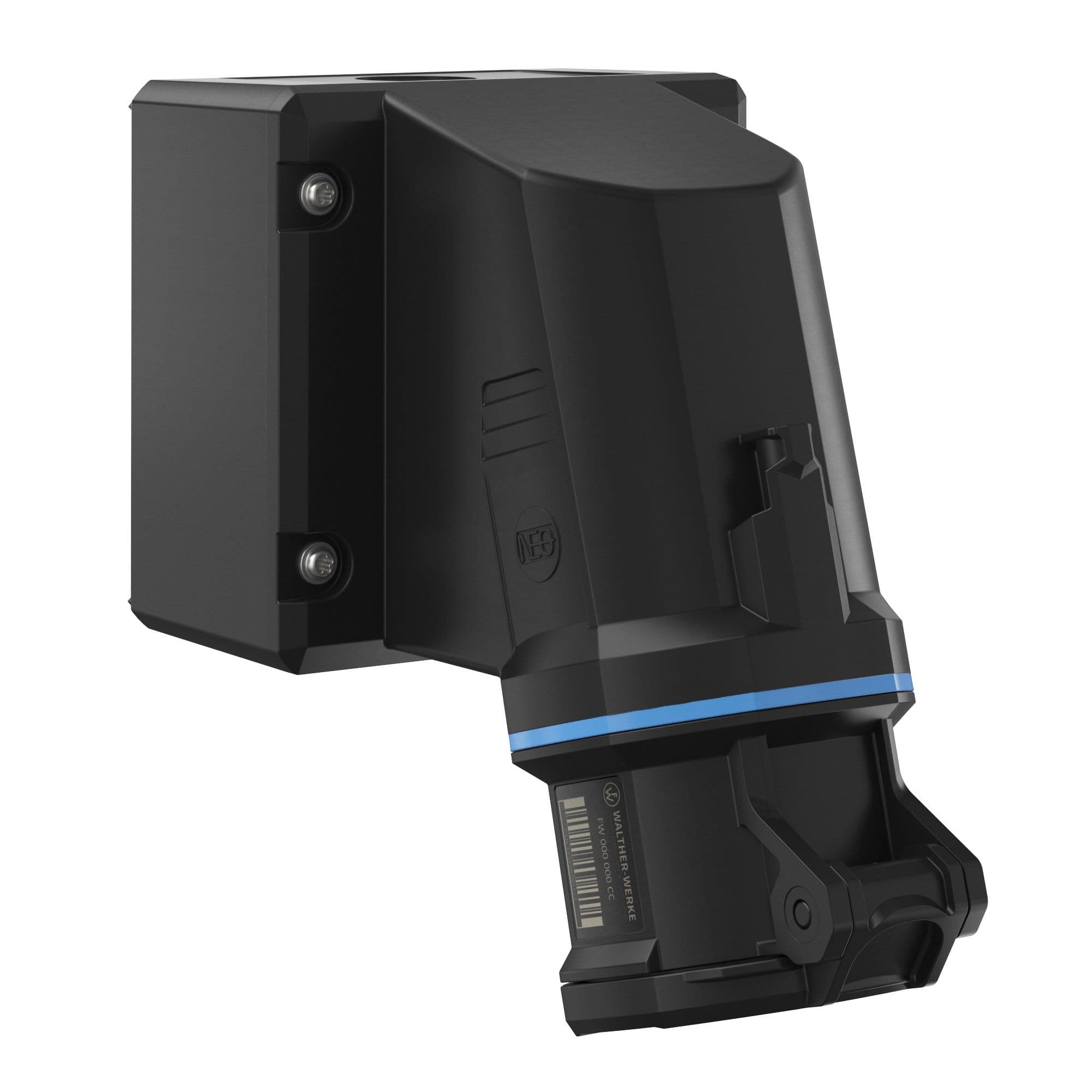 Walther Werke FW13140901 CEE NEO Wandsteckdose 32A 4P 9h IP54 mit Push-In Klemmstein und drehbarem Boden