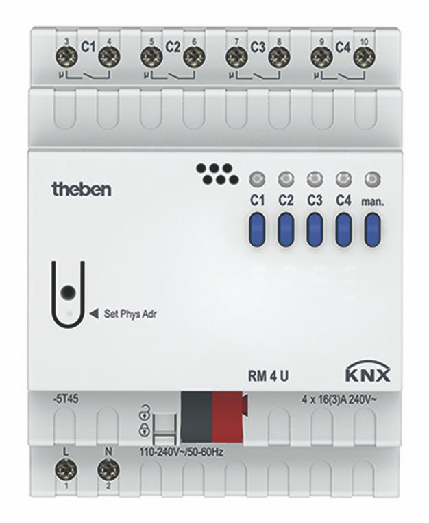 Theben 4940223 RM 4 U KNX Schaltaktor 4-fach