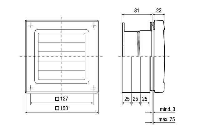 Maico FE 100/1 AP Fenstereinbausatz mit selbsttätiger Außenklappe, für ECA100 Ipro