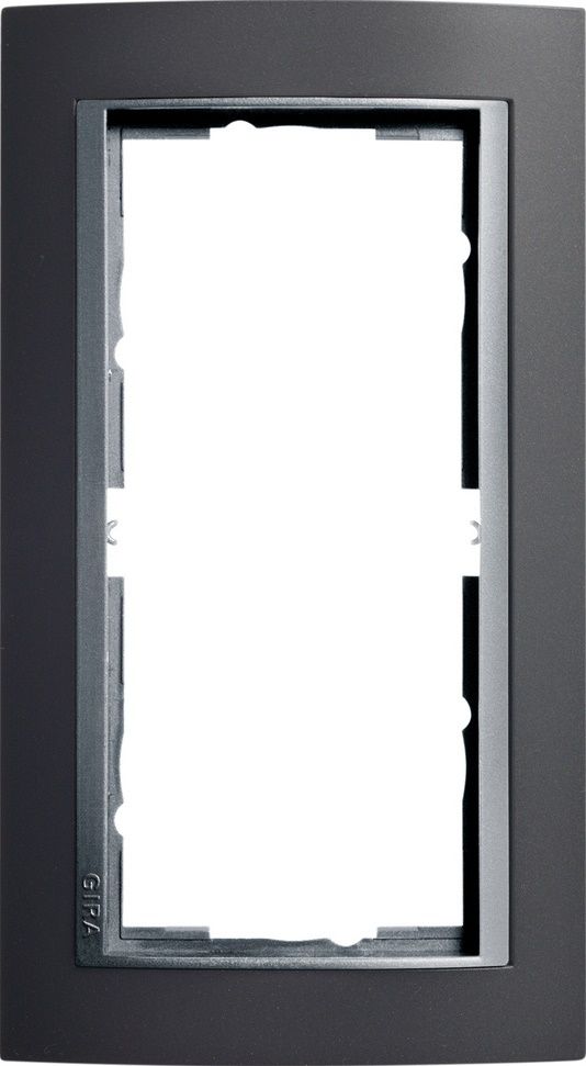 Gira 100281 Abdeckrahmen 2-fach ohne Mittelsteg Zwischenrahmen Farbe alu, Gira Event, anthrazit