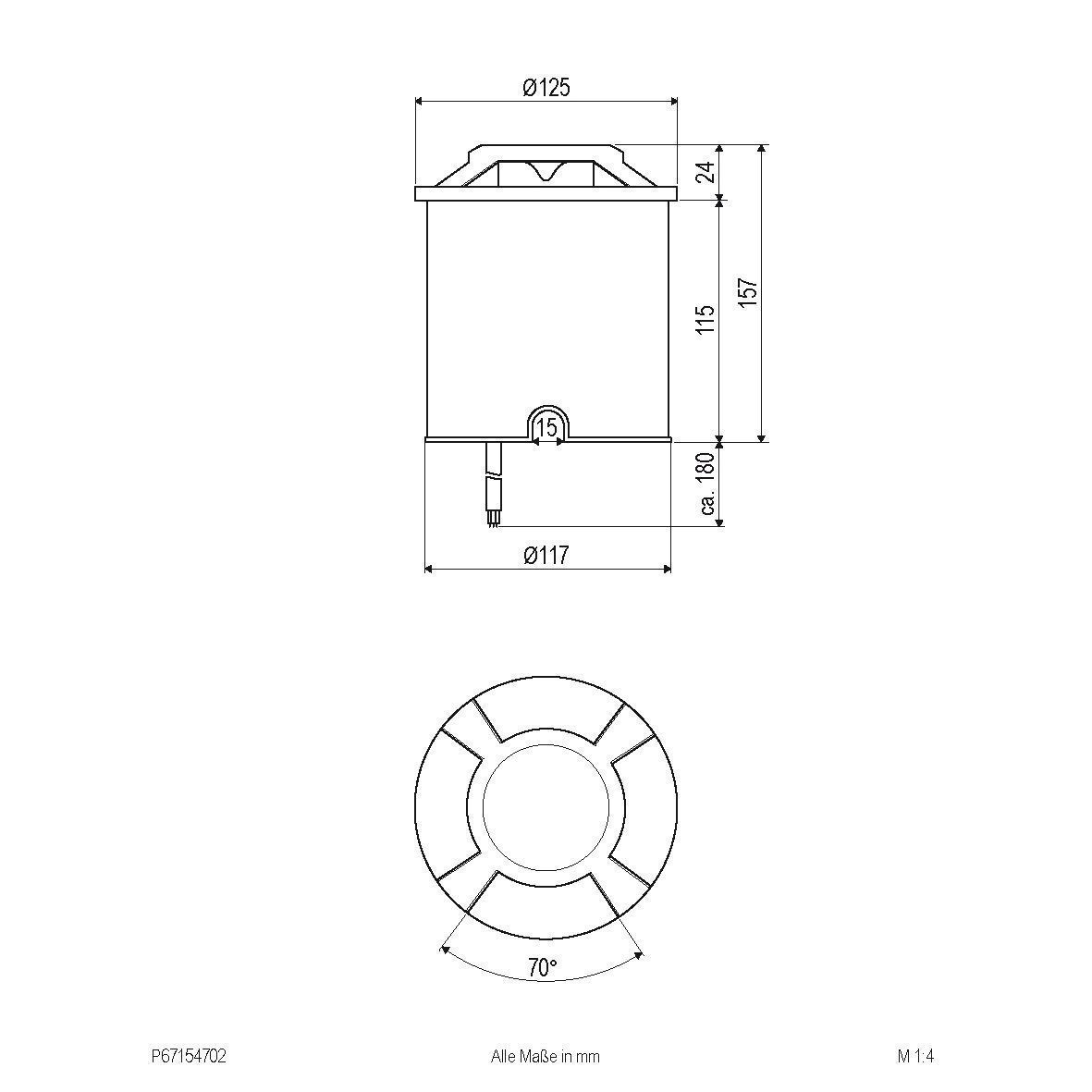 EVN P67154702 LED Bodeneinbauleuchte rund, 125mm, 3000K