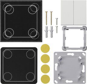 Gira 823227 Montageset EnOcean Funk Wandsender 2-fach, System 55, reinweiß seidenmatt