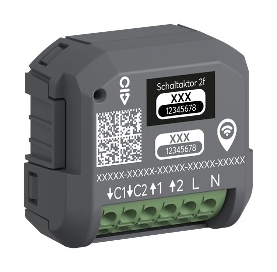 Busch-Jaeger 62821 U-WL Schaltaktor 2-fach, Unterputz, Wireless, Busch-free@home®|Busch-flexTronics®, grau/anthrazit