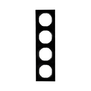 Berker 10142245 Rahmen 4-fach, R.3, schwarz glänzend