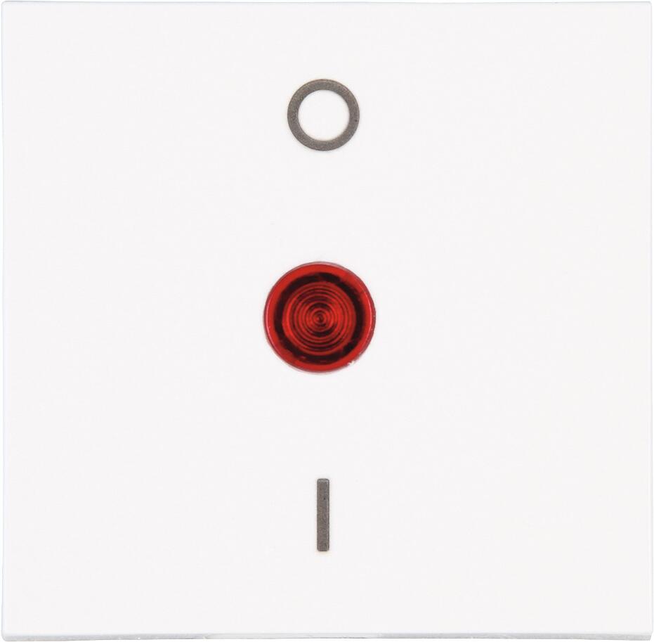 Kopp 491952000 HK07 - Flächenwippe 2-polig mit Linse rot, Farbe: arktisweiß matt