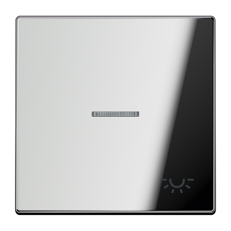 Jung GCR2990KO5L Wippe mit Lichtleiter, Symbol Licht, Metall verchromt, Serie LS, glanzchrom