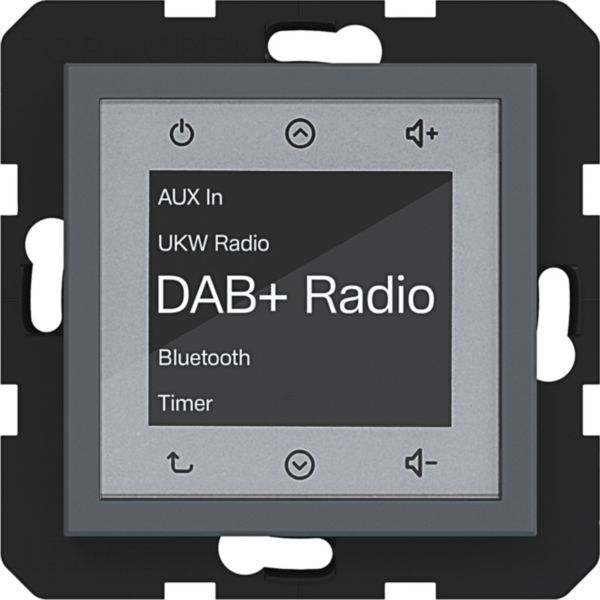 Hager WAN6111AT Radio Touch Unterputz DAB+, Bluetooth, A.x/C.x, anthrazit matt