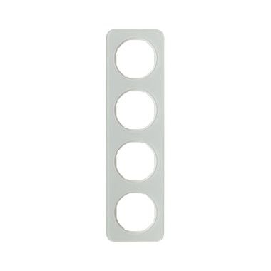 Berker 10142109 Rahmen 4-fach, R.1, Glas polarweiß