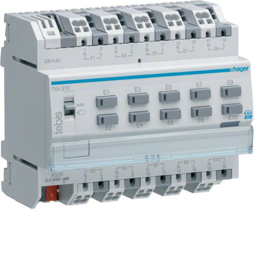 Hager TXA310 Binäreingang 10fach, 230V~, REG, KNX