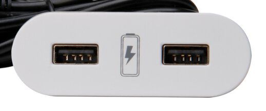 Kopp 939756016 VersaPICK USB Einbauset mit 2x USB, oval, Metall, weiß