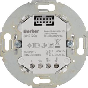 Berker 85421201 Universal Tastdimmer 1-fach 2-Draht Tragring rund Serie 1930/Serie Glas/R.classic