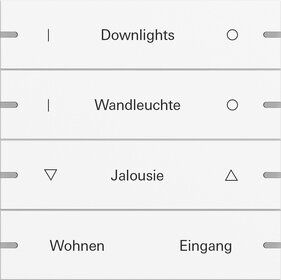 Gira 5034927 Wippenset 4-fach individuell für Tastsensor 4.95, Aluminium Reinweiß seidenmatt (lackiert)