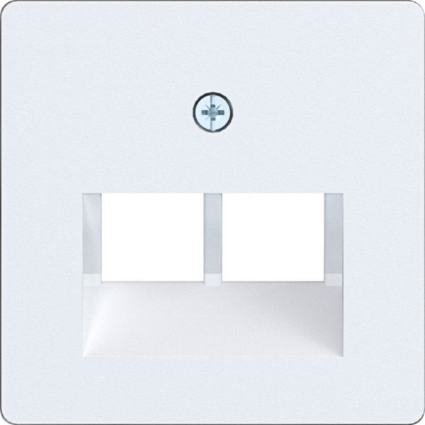 Hager WAF2108WM Zentralstück für UAE Steckd. 2-fach, 50x50 mm, A.x/C.x, lichtweiß matt