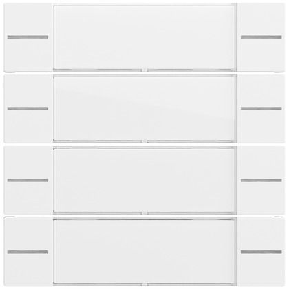 Gira 577472 Wippenset 4-fach mit Beschriftungsfeld für Tastsensor 4.70, System 70, reinweiß seidenmatt (lackiert)