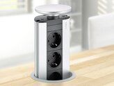 159310021600 EVOline Port mit 3 Steckdosen, silber/ Edelstahl