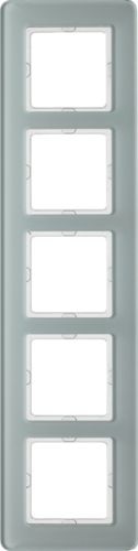 Berker 10156079 Rahmen 5-fach, Q.7, Glas polarweiß