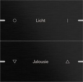 Gira 5032126 Wippenset 2-fach individuell für Tastsensor 4.95, Aluminium Schwarz (eloxiert)