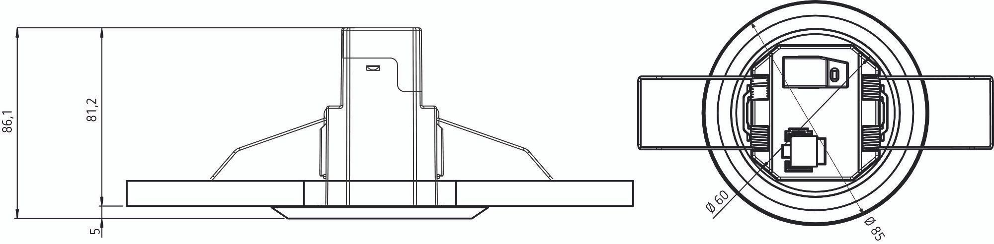 Theben 1030540 theMova S360-100 FLAT DE WH Bewegungsmelder für Deckeneinbau, Steuerung für Beleuchtung