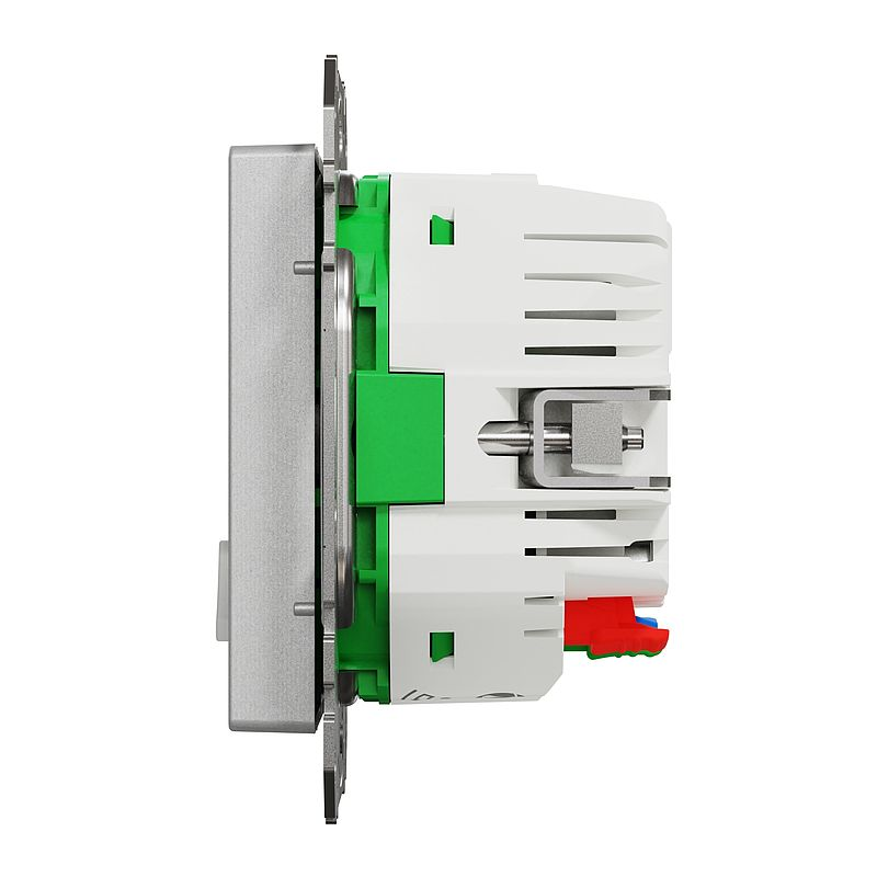 Merten MEG2380-0460 Connected Schutzkontakt-Steckdose 16A, System M, Aluminium, Thermoplast edelmatt