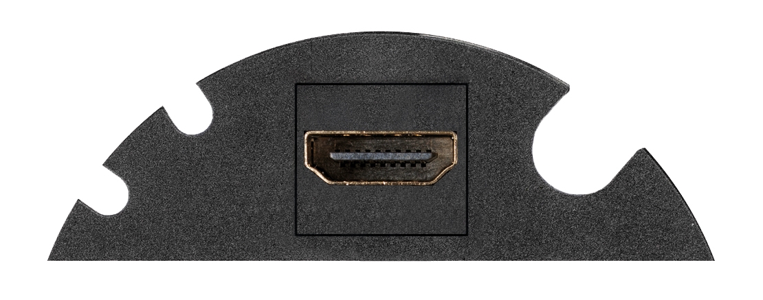 EVOline® 159909124200 Verschlussplatte mit Multimediaeinsatz HDMI 2.0 für Circle80, 3x Kabeldurchführungen, schwarz