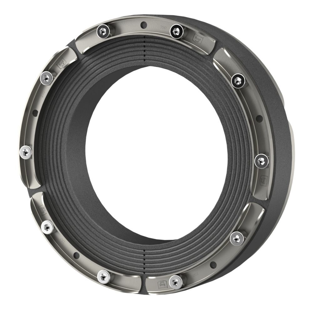 Hauff 3030300072 Standard-Ringraumdichtung für Rohre mit U-Profil-Pressplatten mit stufenloser Supersegmentringtechnologie HSD250 SSG 1x159-211 b40 A2/EPDM55