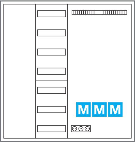 Hager ZB34NW Multimediaschrank 4-feldig, ohne Zählerfeld