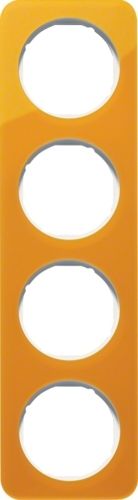 Berker 10142339 Rahmen 4-fach, R.1, Acryl orange transparent/polarweiß glänzend