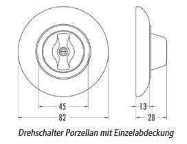 THPG 173085 Einzelabdeckung Porzellan, weiß